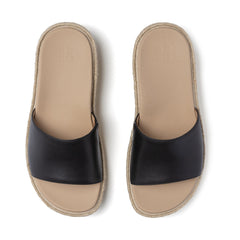 Solstice Slide - Black Leather