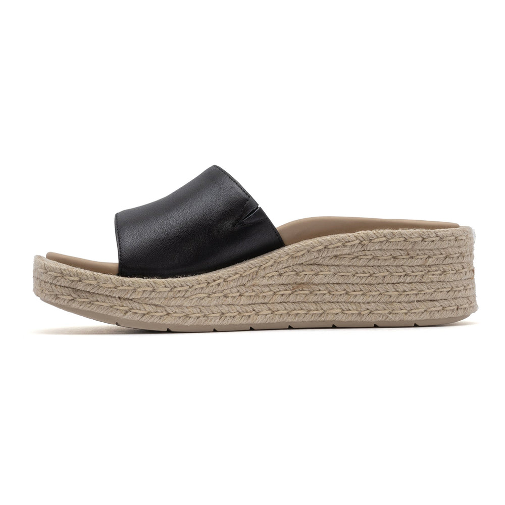 Solstice Slide - Black Leather