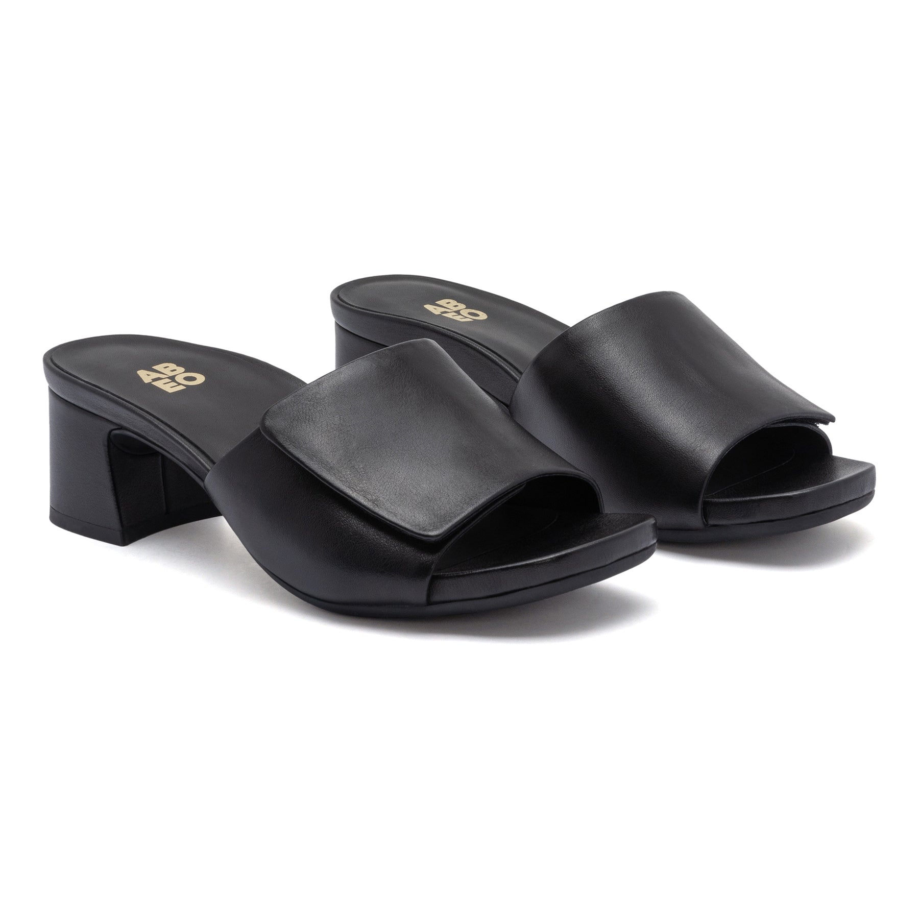 Avenue Slide - Black Leather