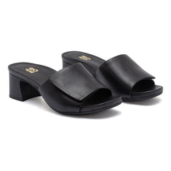 Avenue Slide - Black Leather