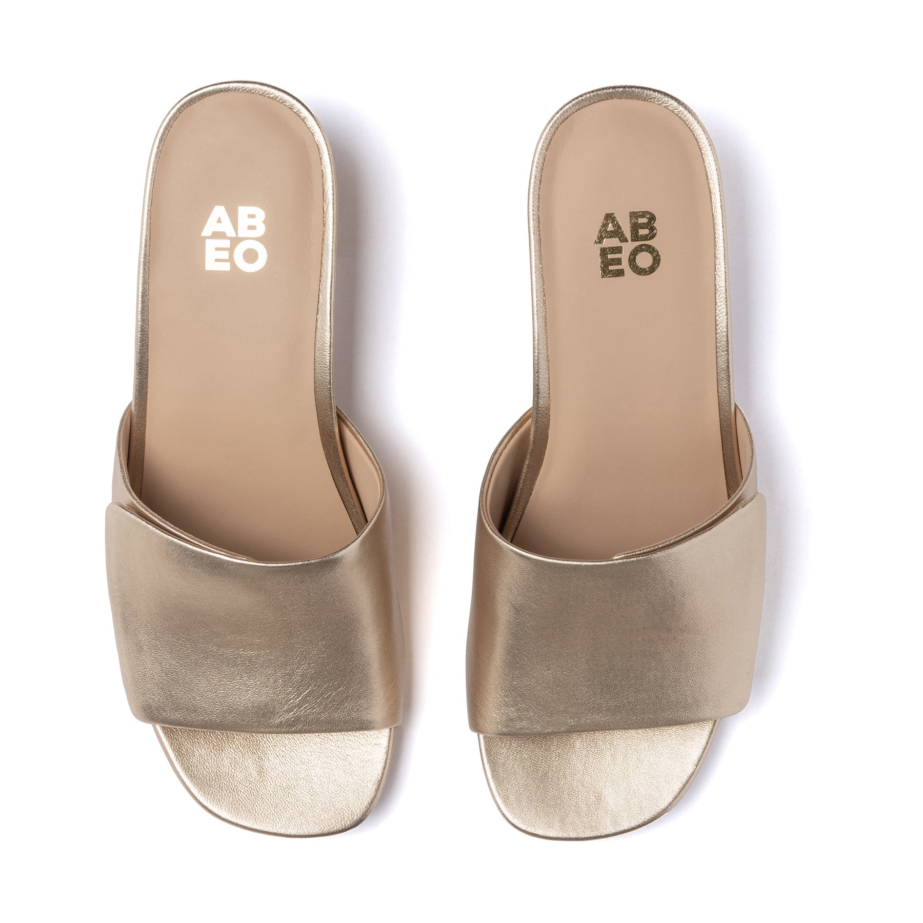 Avenue Slide - Light Gold Leather