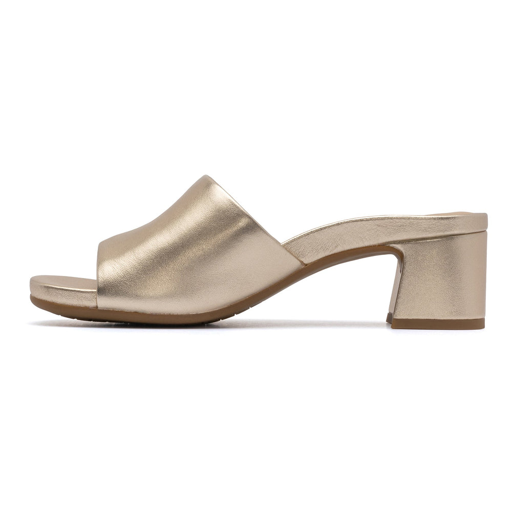 Avenue Slide - Light Gold Leather