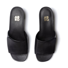 Avenue Slide Metatarsal - Black Leather