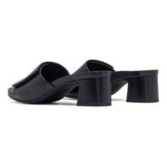 Avenue Slide Metatarsal - Black Leather