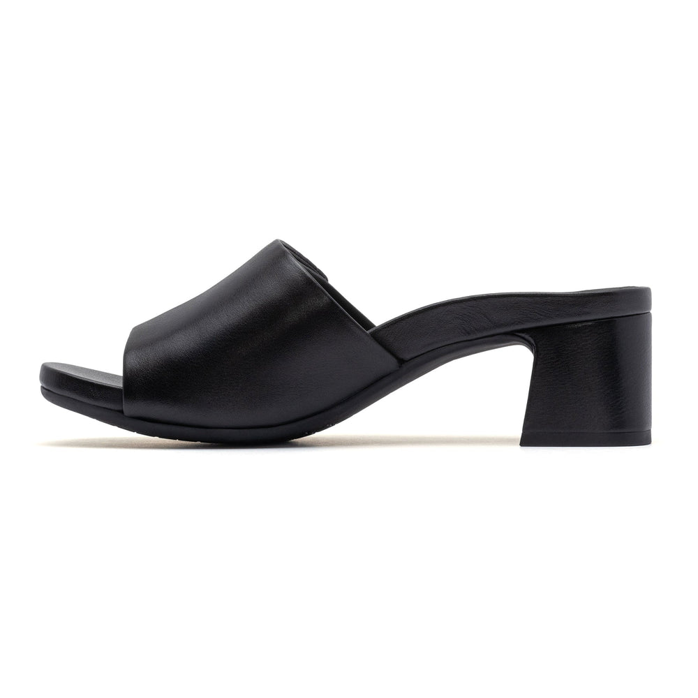 Avenue Slide Metatarsal - Black Leather