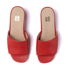 Avenue Slide Metatarsal - Red Leather