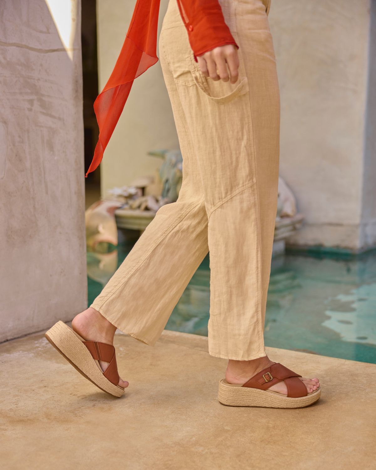 Solstice Cross Slide - Denim