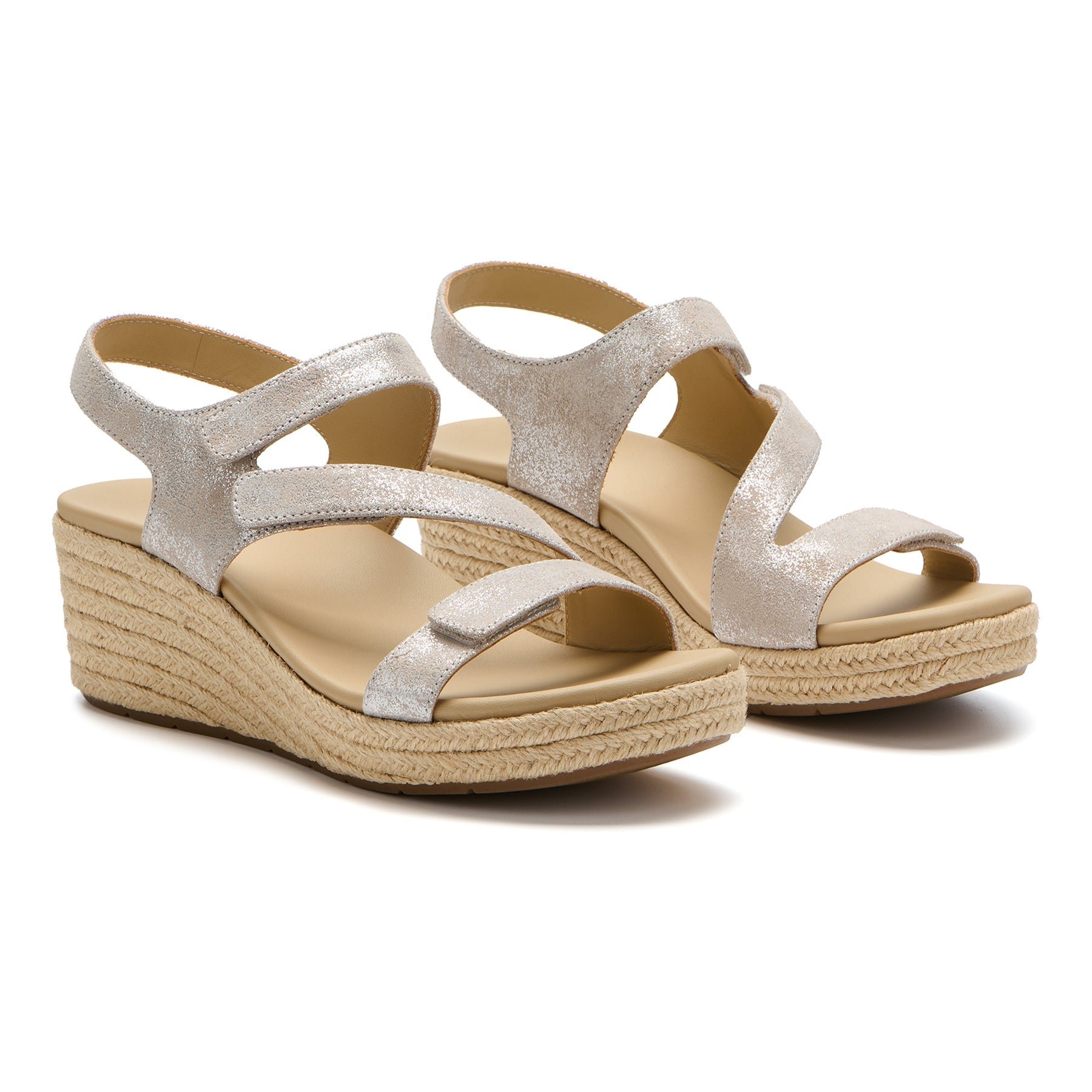 Riviera Adjustable Sandal - Taupe Metallic
