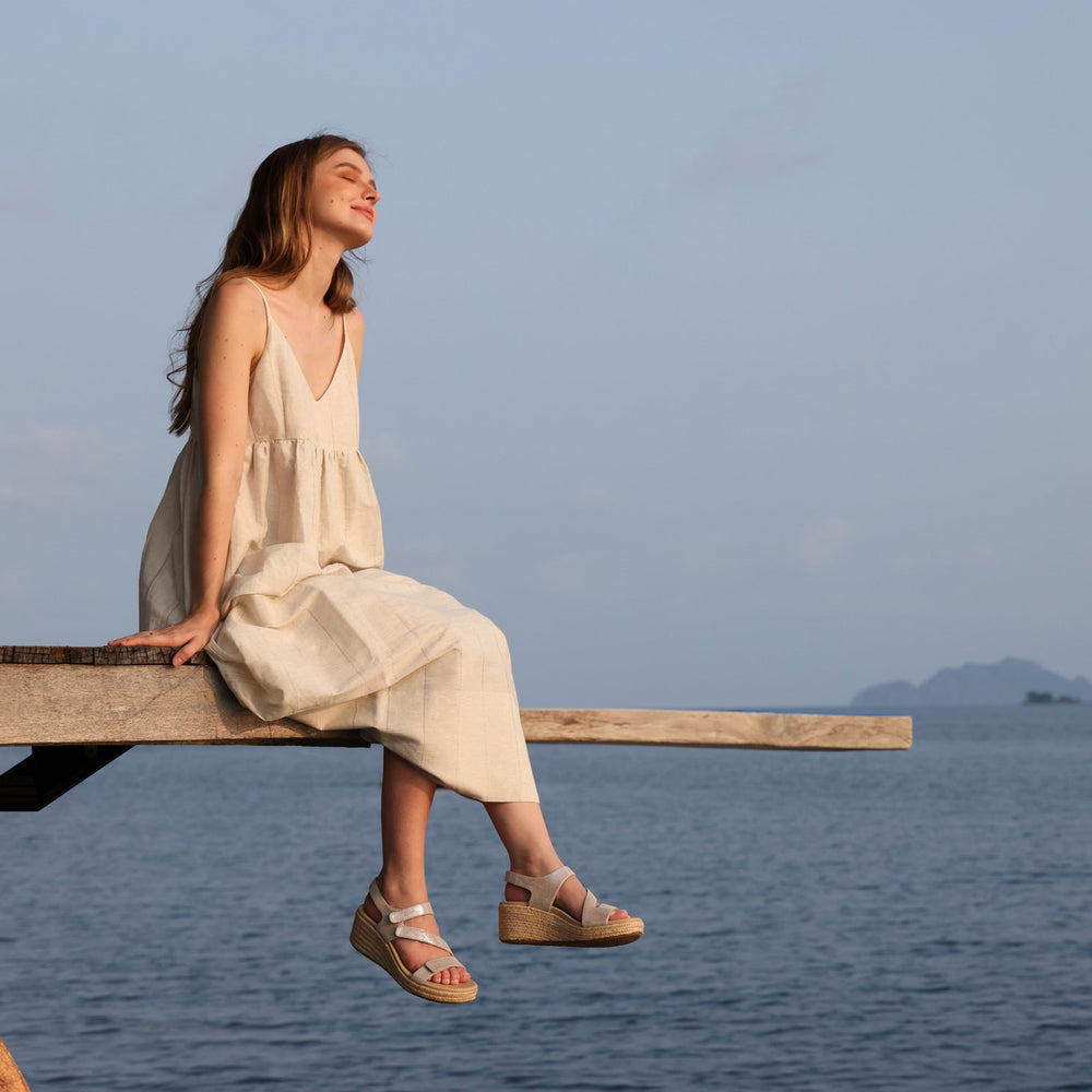 Riviera Adjustable Sandal Metatarsal - Taupe Metallic