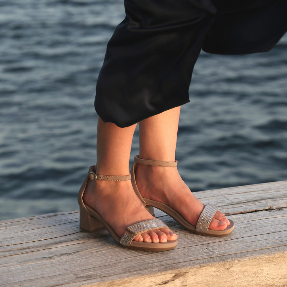 Avenue Strap Metatarsal - Taupe Sparkle