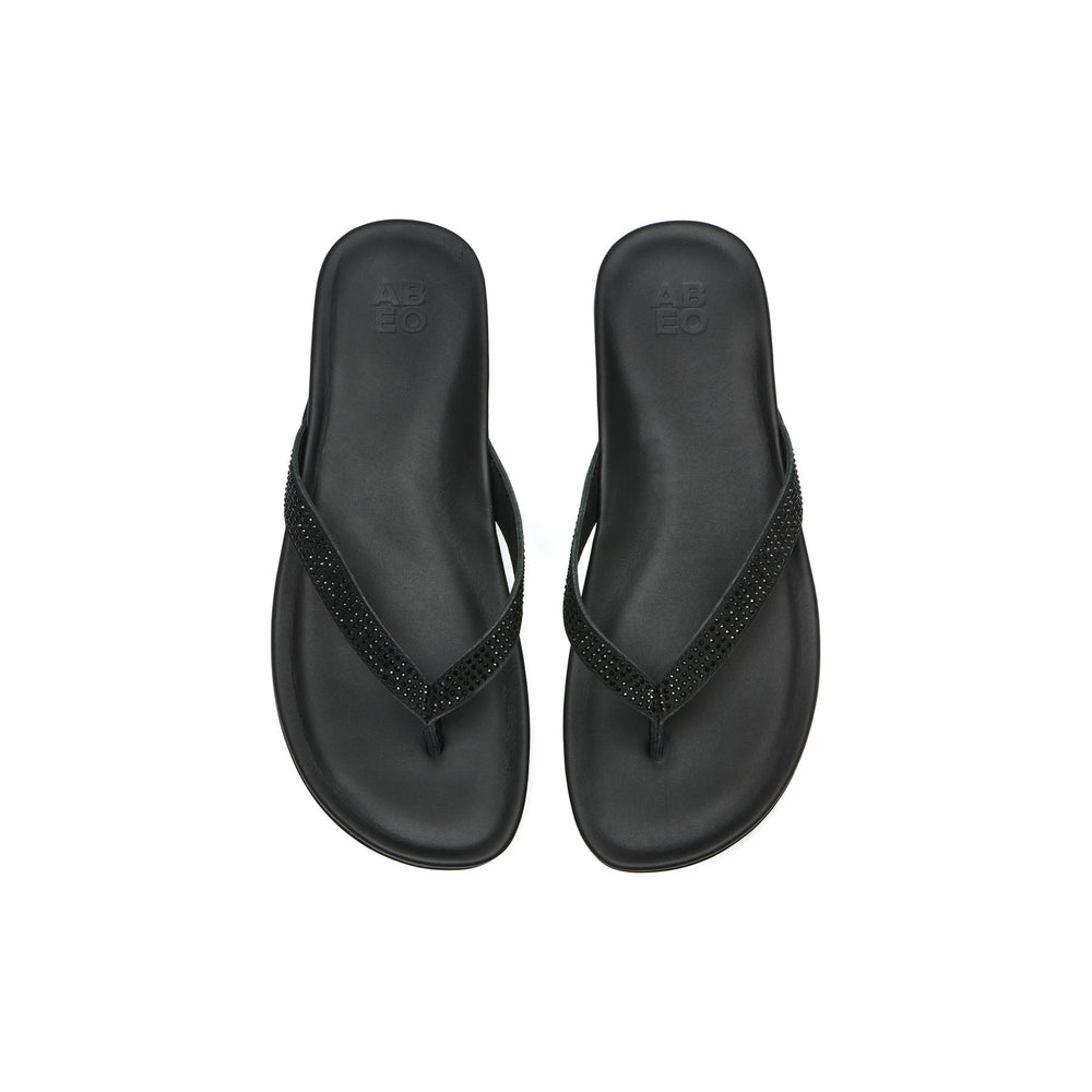 Oasis Flip Flop Metatarsal - Black Sparkle