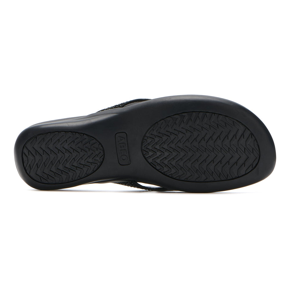 Oasis Flip Flop Metatarsal - Black Sparkle