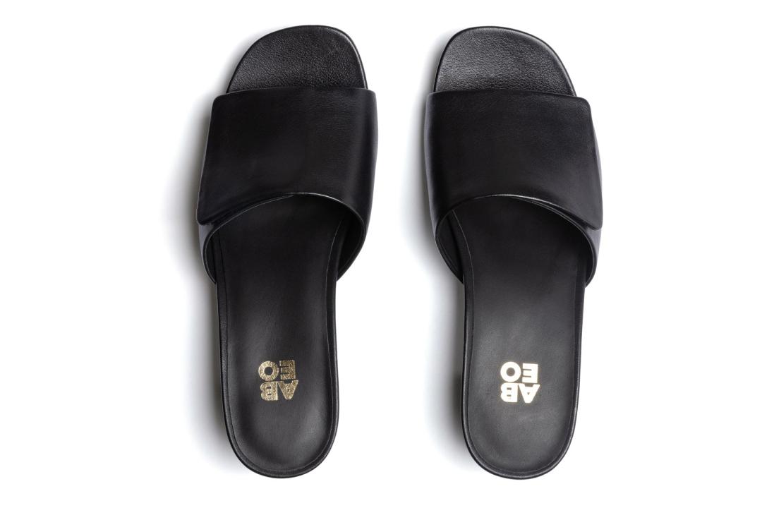 Avenue Slide Black Leather | Women ABEO Footwear Dress