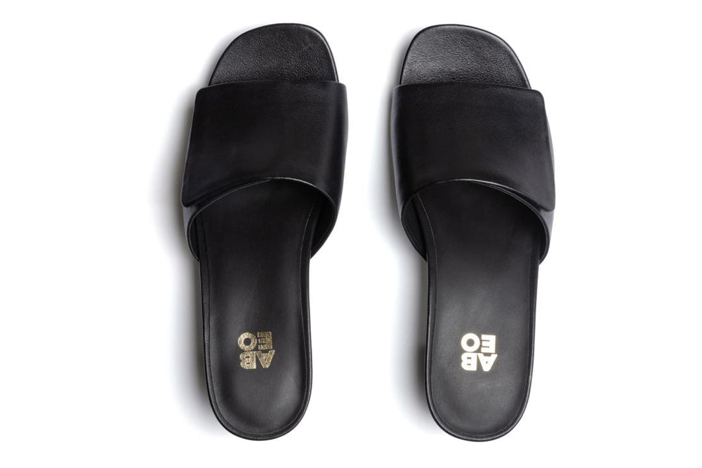 Avenue Slide Black Leather | Women ABEO Footwear Dress