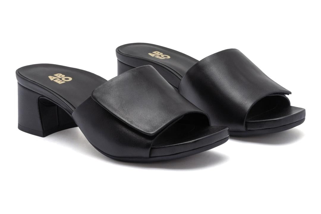 Avenue Slide Black Leather | Women ABEO Footwear Dress