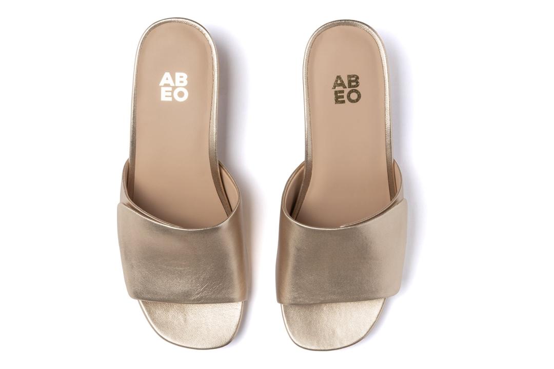 Avenue Slide Light Gold Leather | Women ABEO Footwear Dress