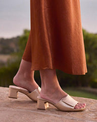 Avenue Slide Light Gold Leather | Women ABEO Footwear Dress
