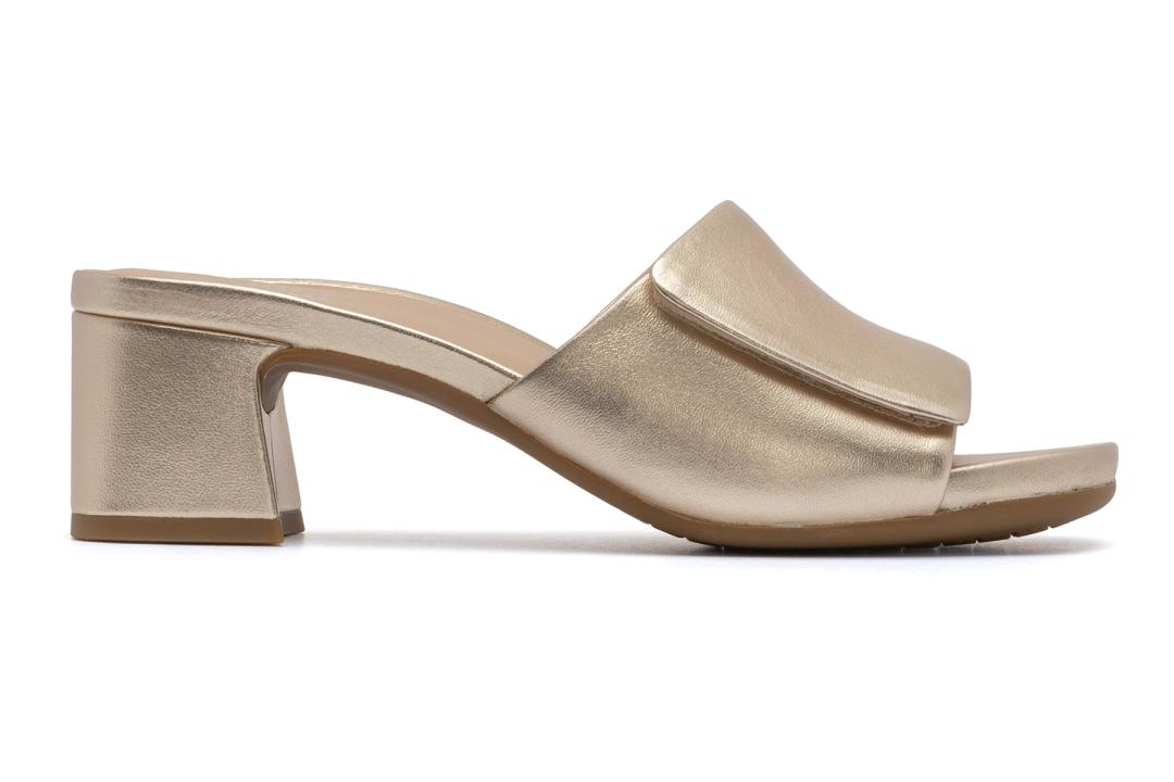 Avenue Slide Light Gold Leather | Women ABEO Footwear Dress