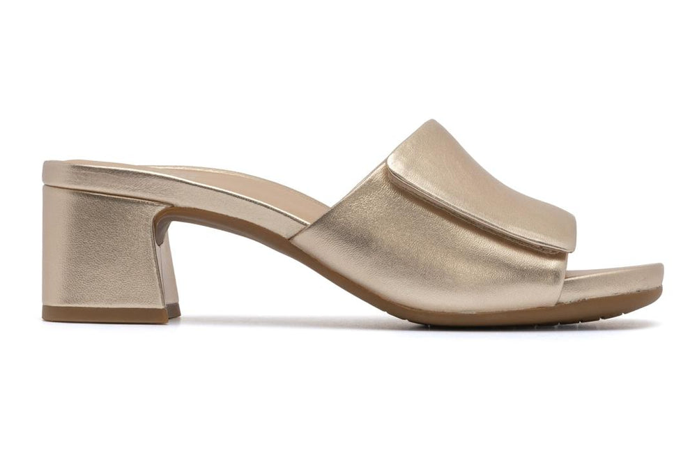 Avenue Slide Light Gold Leather | Women ABEO Footwear Dress