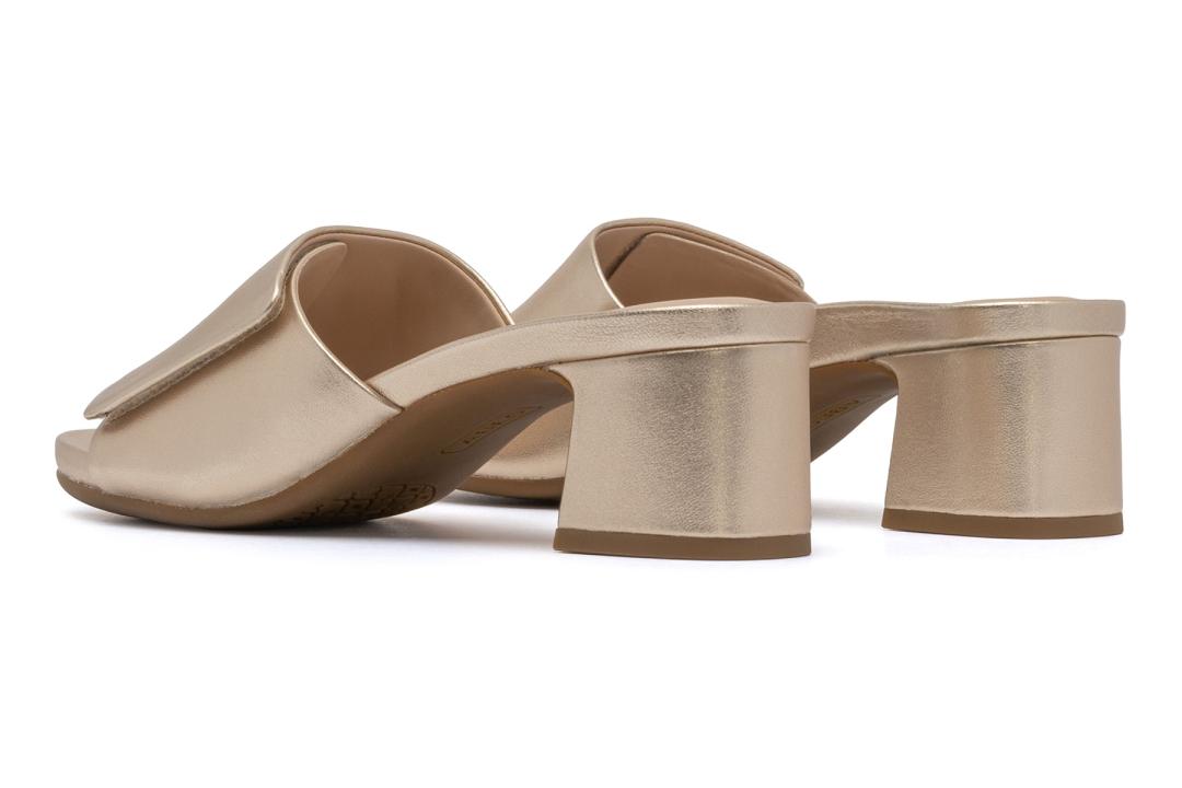 Avenue Slide Light Gold Leather | Women ABEO Footwear Dress