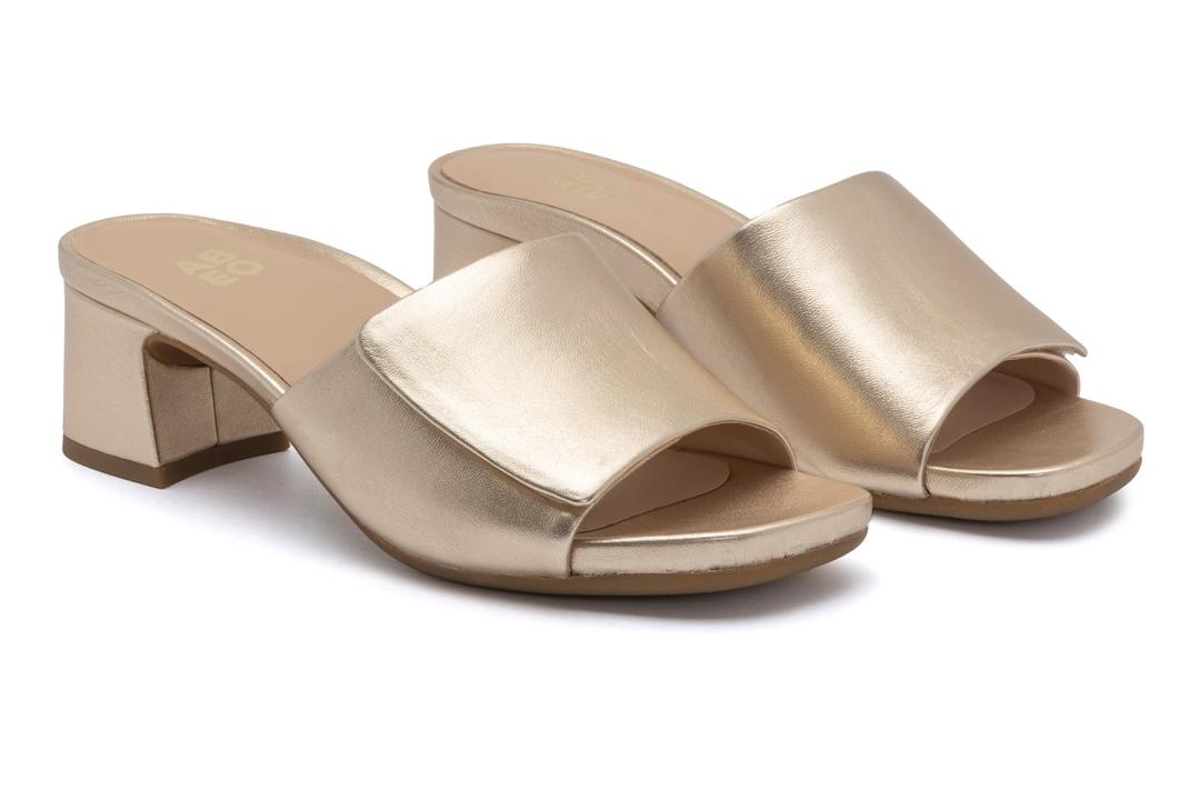 Avenue Slide Light Gold Leather | Women ABEO Footwear Dress