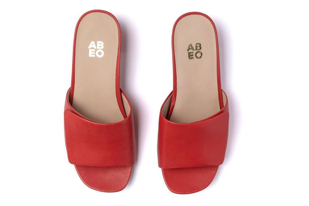 Avenue Slide Red Leather | Women ABEO Footwear Dress