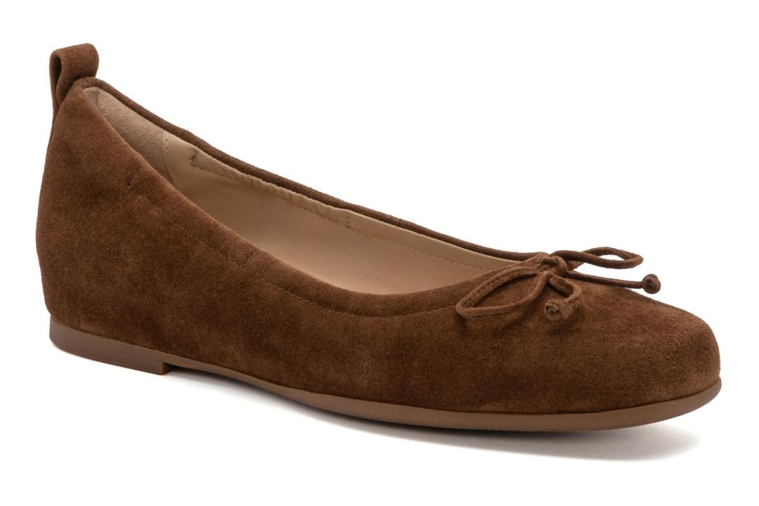 Cadence Bow Caramel Suede | Women ABEO Footwear Dress
