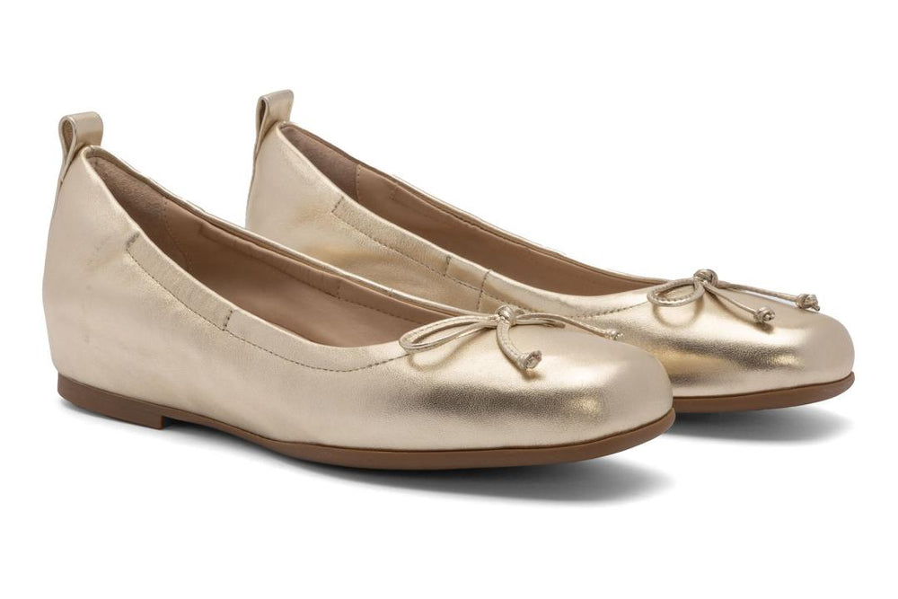 Cadence Bow Light Gold Leather | Women ABEO Footwear Dress