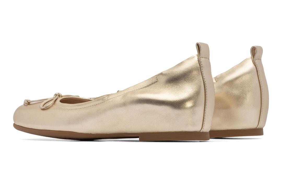 Cadence Bow Light Gold Leather | Women ABEO Footwear Dress