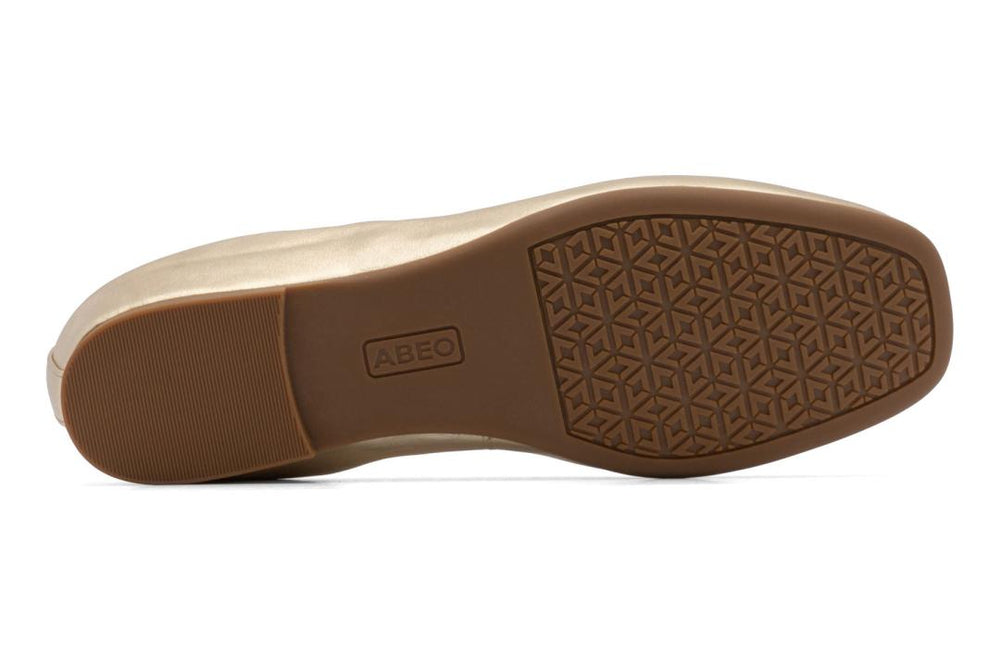 Cadence Bow Light Gold Leather | Women ABEO Footwear Dress