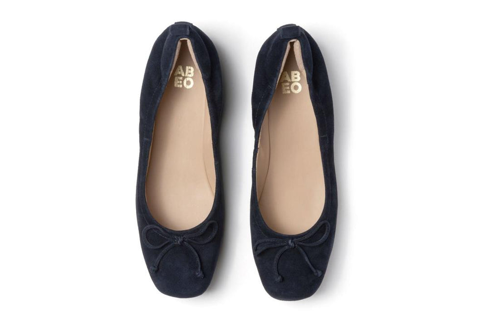 Cadence Bow Navy Suede | Women ABEO Footwear Dress
