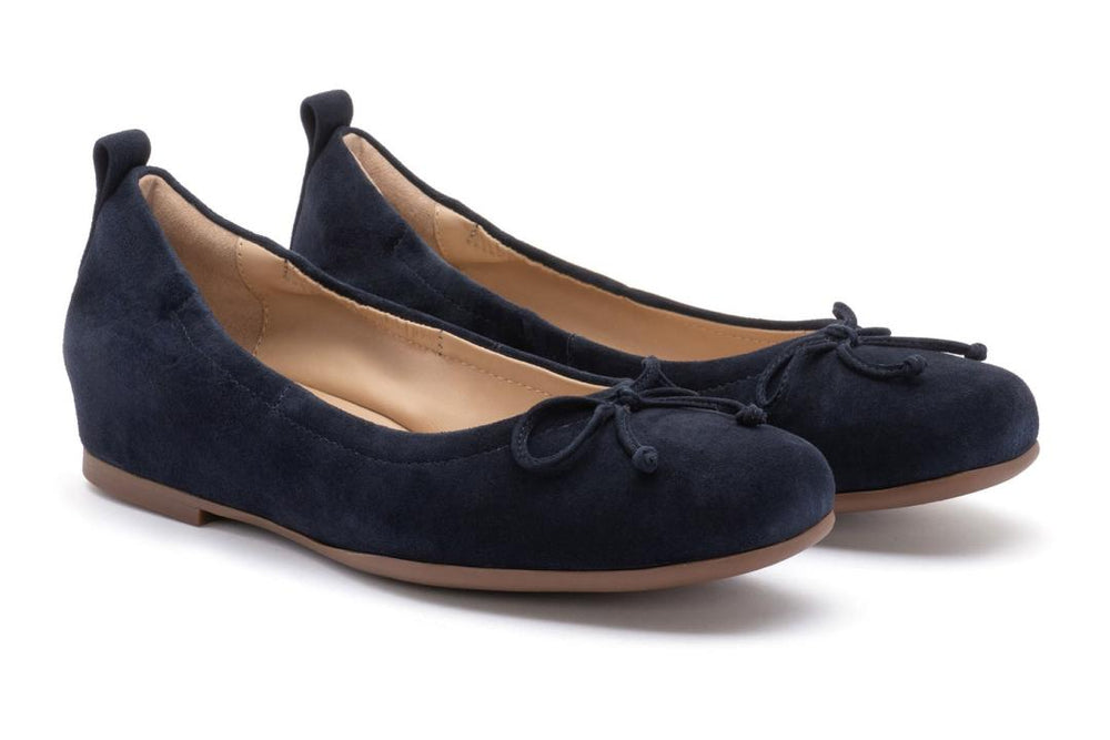 Cadence Bow Navy Suede | Women ABEO Footwear Dress