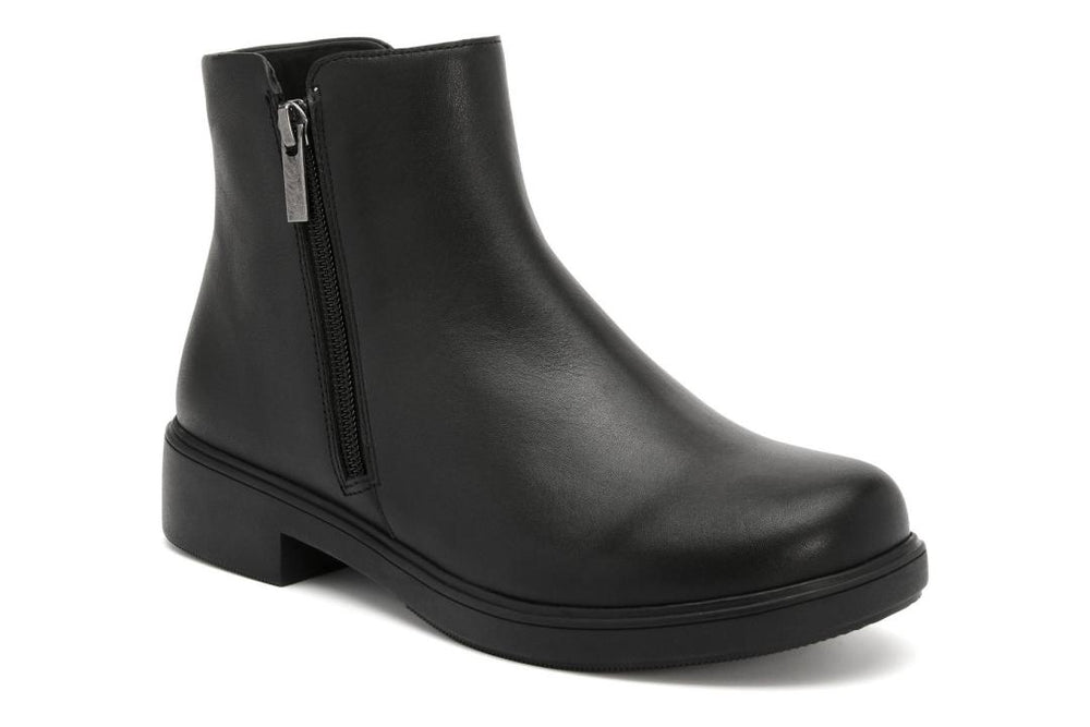 Compass Zip Black Leather | Women ABEO Footwear Boots