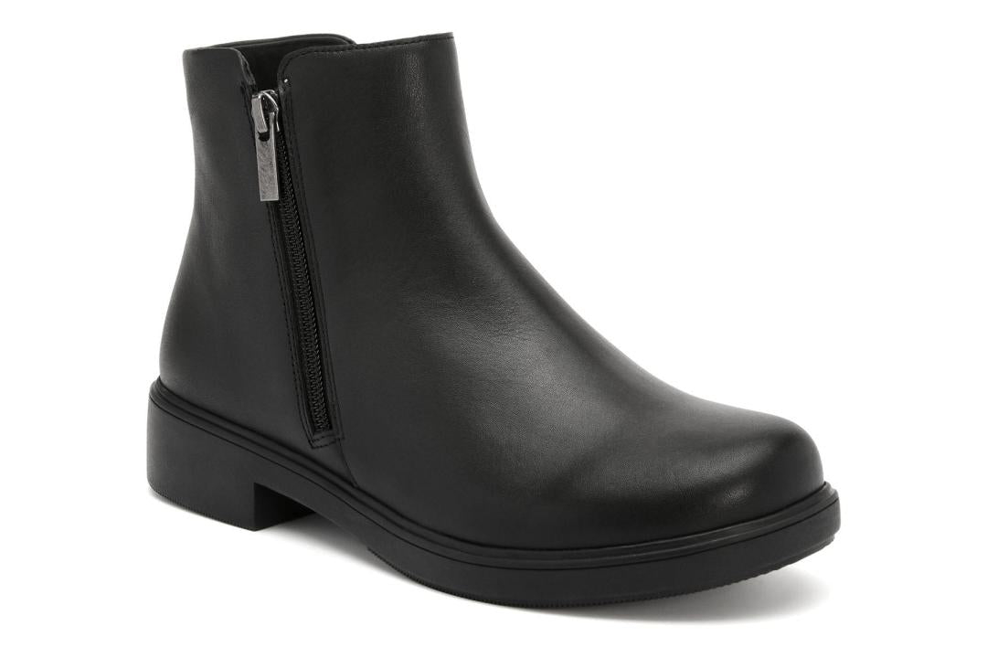Compass Zip Black Leather | Women ABEO Footwear Boots