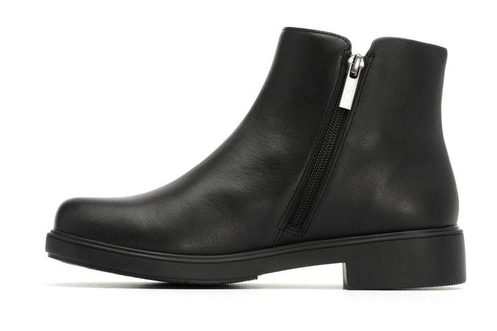 Compass Zip Black Leather | Women ABEO Footwear Boots