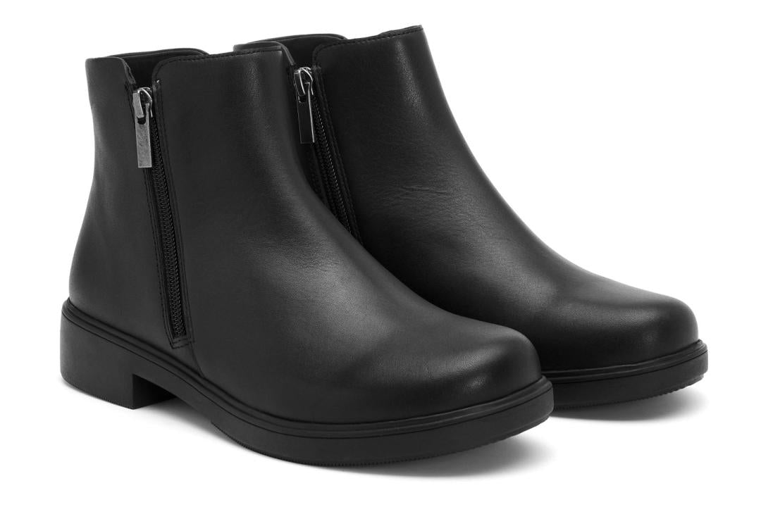 Compass Zip Black Leather | Women ABEO Footwear Boots