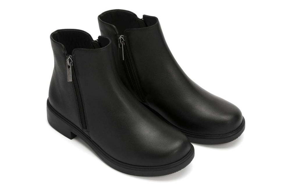 Compass Zip Black Leather | Women ABEO Footwear Boots