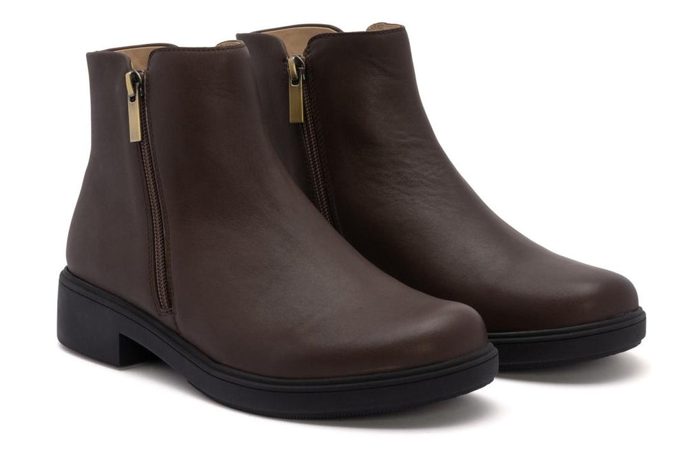 Compass Zip Dark Brown | Women ABEO Footwear Boots
