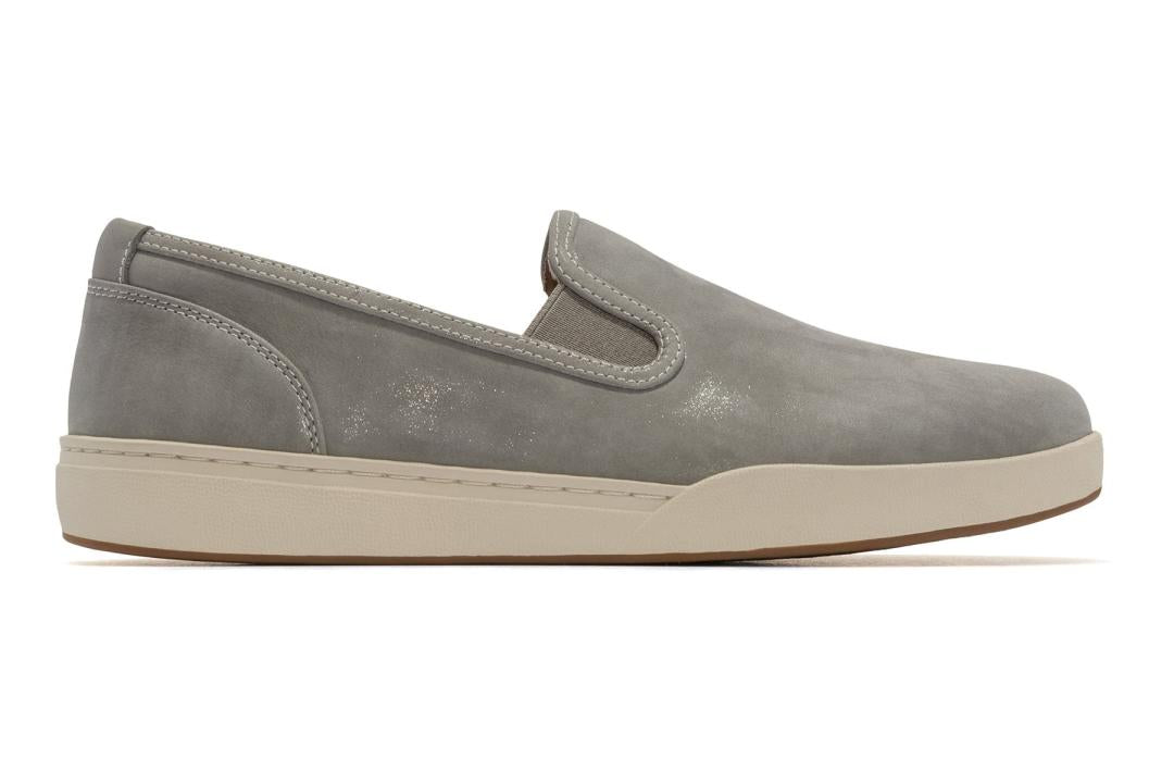Encore Slip On Grey Metallic Leather | Women ABEO Footwear Sneakers