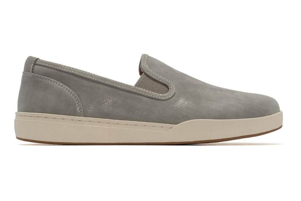 Encore Slip On Grey Metallic Leather | Women ABEO Footwear Sneakers