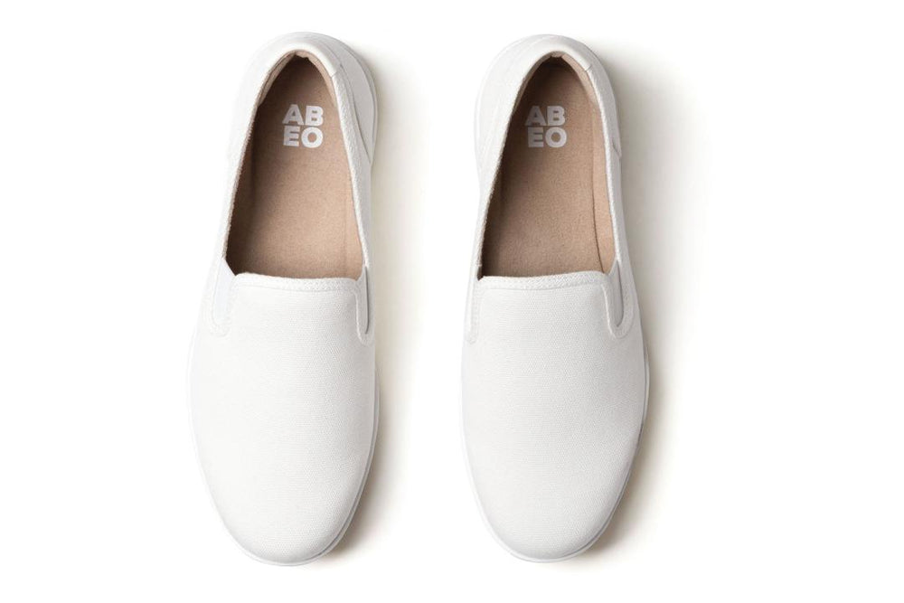 Encore Slip On White Canvas | Women ABEO Footwear Sneakers