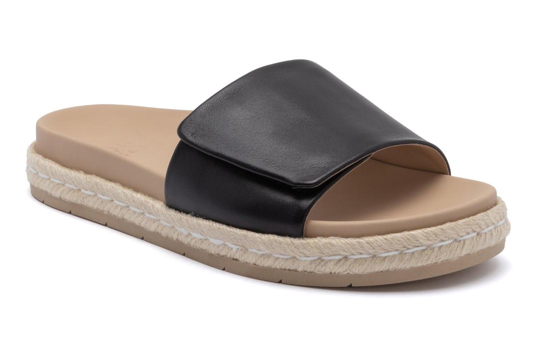 Isle Slide Black Leather | Women ABEO Footwear Sandals