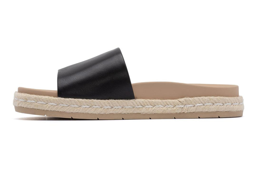 Isle Slide Black Leather | Women ABEO Footwear Sandals