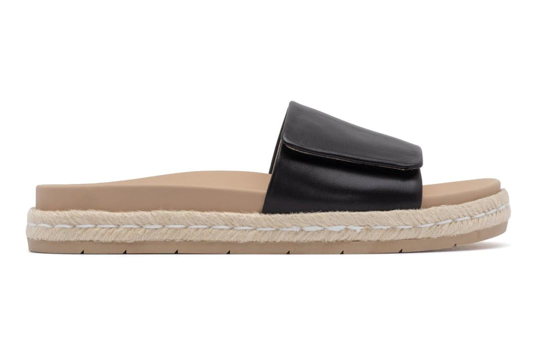 Isle Slide Black Leather | Women ABEO Footwear Sandals