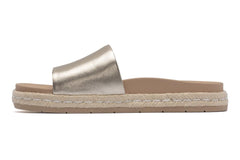 Isle Slide Light Gold Leather | Women ABEO Footwear Sandals