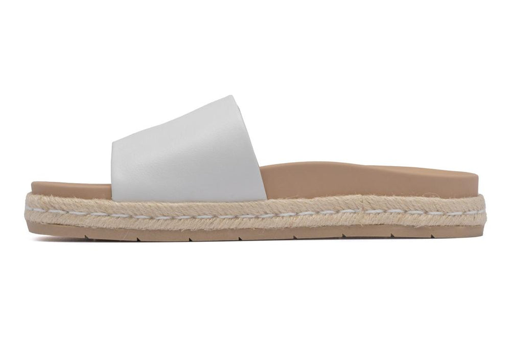 Isle Slide White Leather | Women ABEO Footwear Sandals