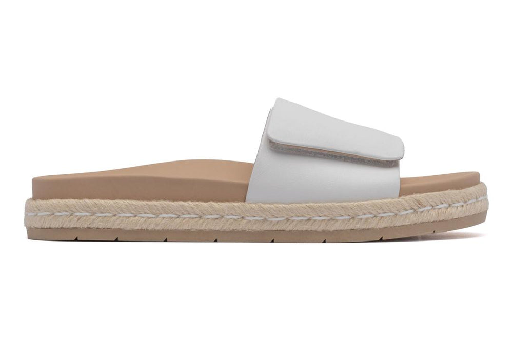 Isle Slide White Leather | Women ABEO Footwear Sandals