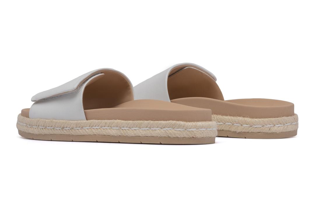 Isle Slide White Leather | Women ABEO Footwear Sandals