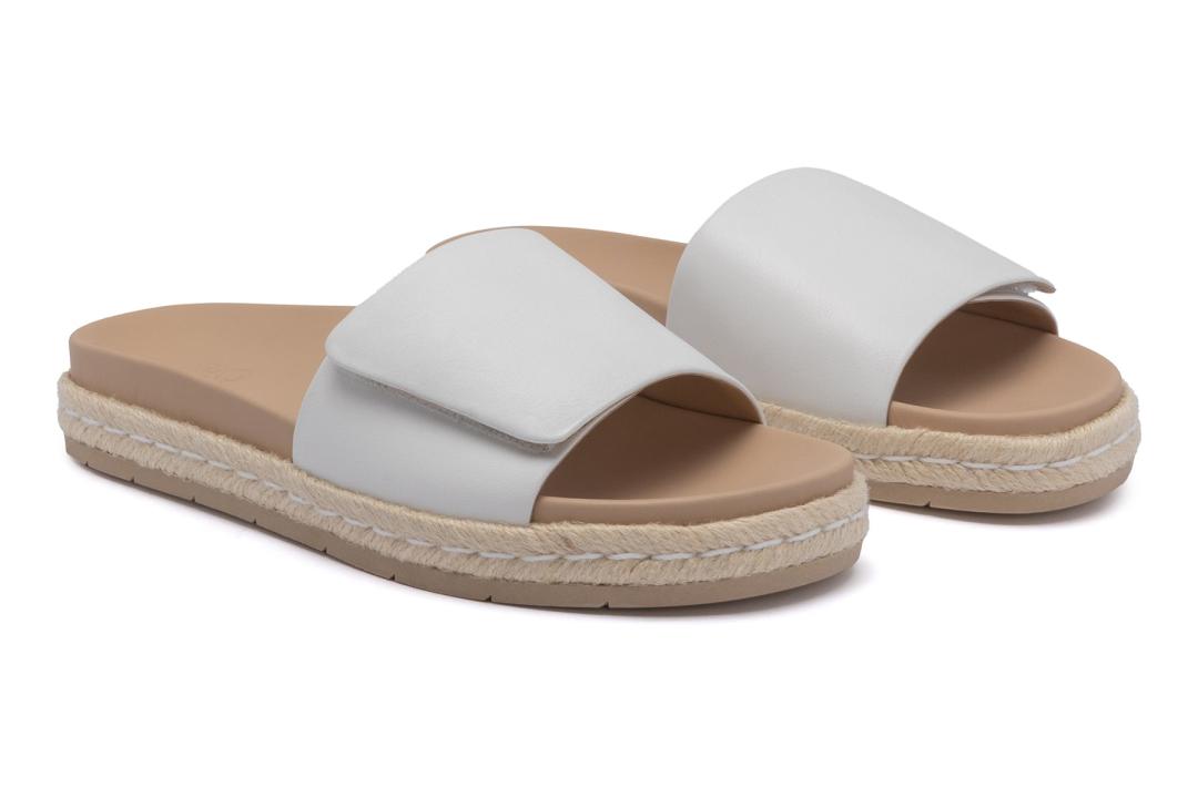 Isle Slide White Leather | Women ABEO Footwear Sandals