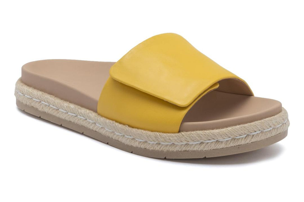 Isle Slide Yellow Leather | Women ABEO Footwear Sandals